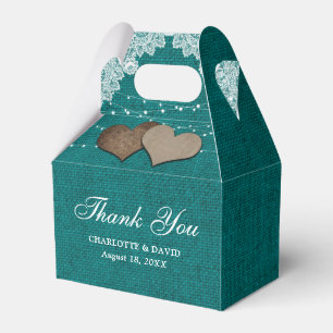 Aquamarine Rustikale Burlap Lace String Lights Hoc Geschenkschachtel