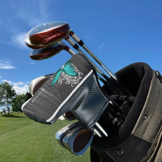 Aquamarine Rustikale Butterfly Personalisierter Go Golf Headcover