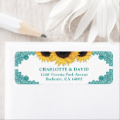 Aquamarine rustikale Chic Rücksendeadresse (Insitu)