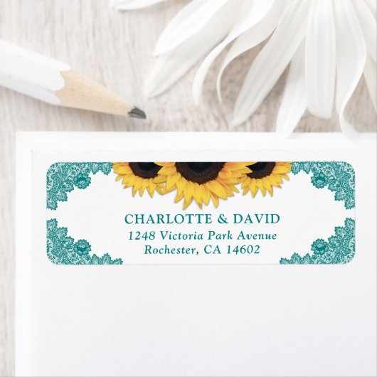 Aquamarine rustikale Chic Rücksendeadresse (Insitu)