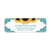 Aquamarine rustikale Chic Rücksendeadresse (Vorne)