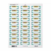 Aquamarine rustikale Chic Rücksendeadresse (Vorne)