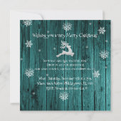 Aquamarine Rustikale Einladung (Rückseite)