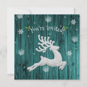 Aquamarine Rustikale Einladung (Vorderseite)