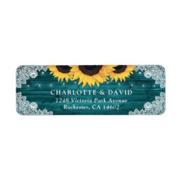 Aquamarine rustikale Holz Sonnenblumen Rücksendead