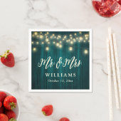 Aquamarine rustikale Holzwinger-Leuchten Mr. und M Serviette (Beispiel)