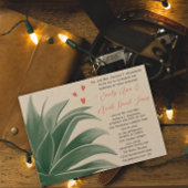 Aquamarine rustikale Landzunge Sukkulente Hochzeit Einladung