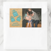 Aquamarine rustikale Präsentierung Foto Aufkleber (Tasche)