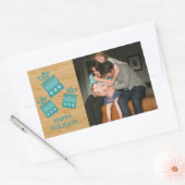 Aquamarine rustikale Präsentierung Foto Aufkleber (Umschlag)