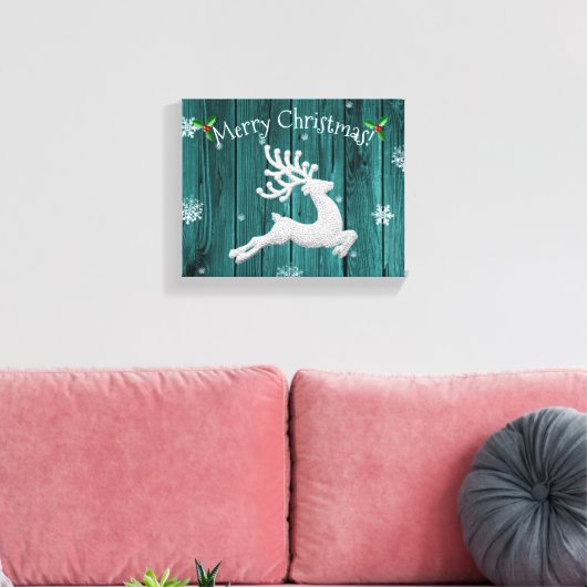 Aquamarine Rustikale Weihnachtsmeisterschaft Canva Leinwanddruck (Insitu (Wohnzimmer))