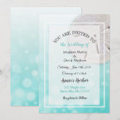 Aquamarine Sand Dollar Beach Hochzeitseinladungen Einladung (Vorne/Hinten)