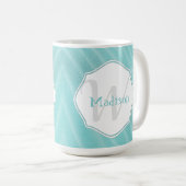 Aquamarine Sandwellen personalisieren Tasse (VorderseiteRechts)