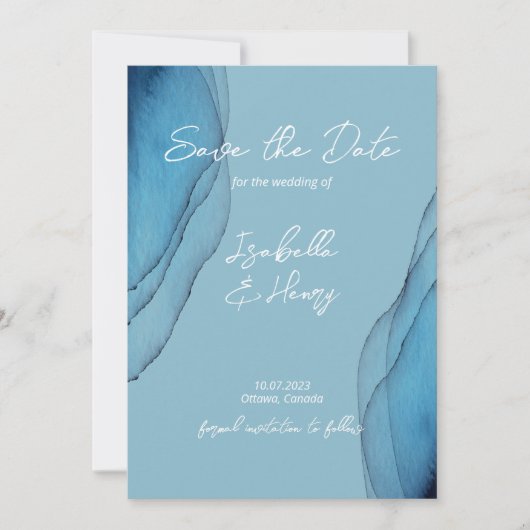 Aquamarine Save The Date (Vorderseite)