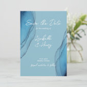 Aquamarine Save The Date (Stehend Vorderseite)