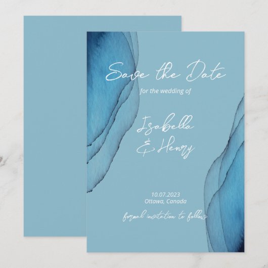 Aquamarine Save The Date (Vorne/Hinten)