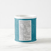 aquamarine Schablone von 3 Foto Kaffeetasse (Mittel)