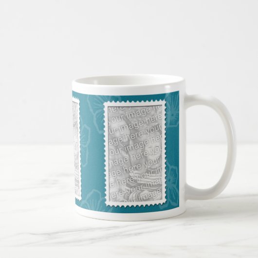 aquamarine Schablone von 3 Foto Kaffeetasse (Rechts)
