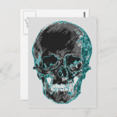 Aquamarine Schädelpostkarte Postkarte (Vorne/Hinten)