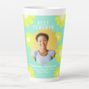Aquamarine Schaltfläche für Daisy Best Teacher Fot Milchtasse
