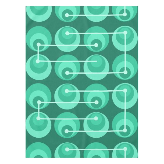 Aquamarine Schaltkreise des mittleren Jahrhunderts Tischdecke (Vorderseite)