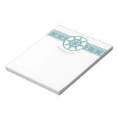 Aquamarine Schiffe Rad Personalisiert Notepad Notizblock (Rotiert)
