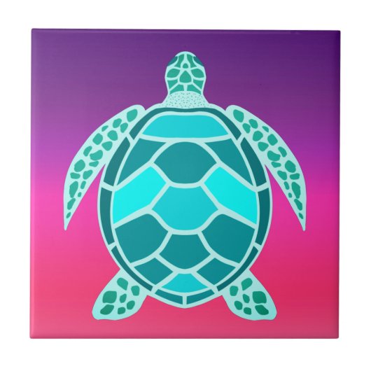 aquamarine Schildkröte, grün Fliese (Vorderseite)