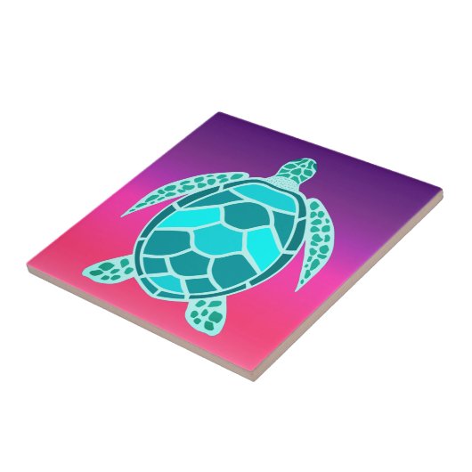 aquamarine Schildkröte, grün Fliese (Seite)