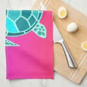 aquamarine Schildkröte, grün Geschirrtuch (Viertel Falte)