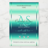 Aquamarine schimmernde Produktkennzeichnungen Diam Lebensmitteletikett (Einzelnes Label)