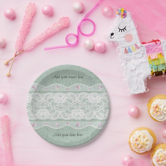 Aquamarine Schleifplatte und Weißblechplatte Pappteller (Party)