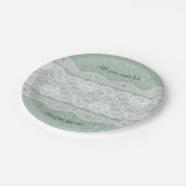 Aquamarine Schleifplatte und Weißblechplatte Pappteller (Schrägansicht)