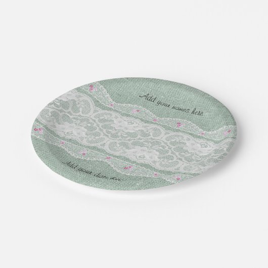 Aquamarine Schleifplatte und Weißblechplatte Pappteller (Schrägansicht)