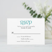 Aquamarine Schlichte RSVP-Karten RSVP Karte (Stehend Vorderseite)
