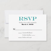 Aquamarine Schlichte RSVP-Karten RSVP Karte (Vorderseite)