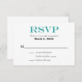 Aquamarine Schlichte RSVP-Karten RSVP Karte (Vorne/Hinten)