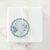 aquamarine Schmetterlinge bevorzugen Tags Geschenkanhänger (Beispiel)
