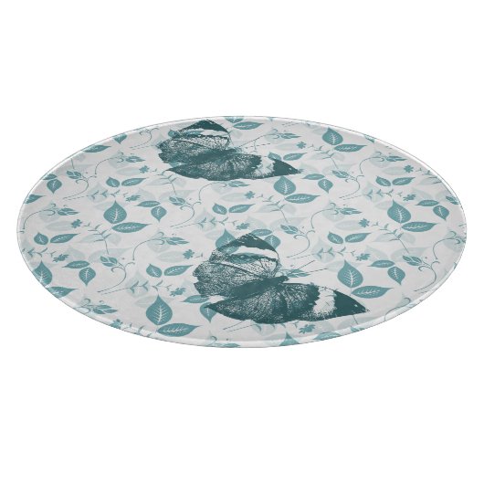 Aquamarine Schmetterlinge Schneidebrett (Ecke)
