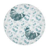 Aquamarine Schmetterlinge Schneidebrett (Vorderseite)
