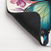 Aquamarine Schmetterlingsfarben Blume Kunst Mousepad (Ecke)