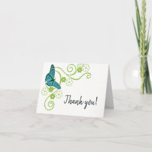 Aquamarine Schmetterlingsflora Dankeschön Karten