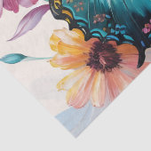 Aquamarine Schmetterlingsflora Multicolor Kunst Seidenpapier (Detail)