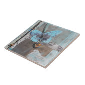 Aquamarine Schmetterlingsmedienkunst Fliese (Seite)