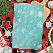 Aquamarine Schneeflocken Geschirrtuch