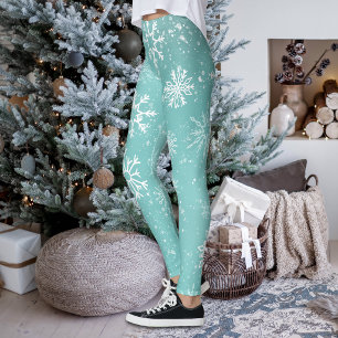 Aquamarine Schneeflocken Leggings