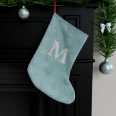 Aquamarine Schneeflocken Mit Monogramm Strumpf Großer Weihnachtsstrumpf