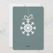 Aquamarine Schneeflocken Ornamente FotoCollage Feiertagskarte (Rückseite)