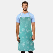 Aquamarine Schneeflocken Schürze (Getragen)