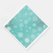 Aquamarine Schneeflocken Serviette (Ecke)