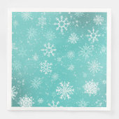 Aquamarine Schneeflocken Serviette (Vorderseite)