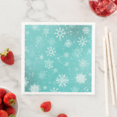 Aquamarine Schneeflocken Serviette (Beispiel)